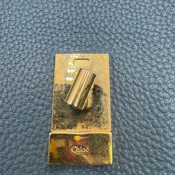 Chloe Drew Medium Cloudy Blue Pebbled Leather Shoulder Crossbody Bag Preloved - Picture 2 of 11